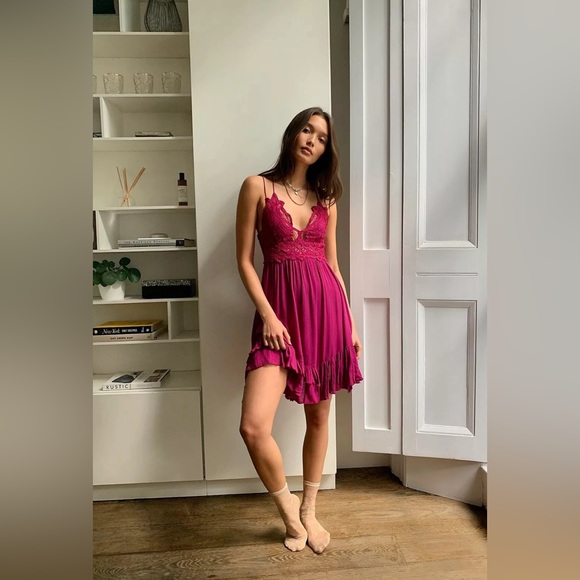 FREE PEOPLE FP Movement Women's Adella Slip Mini Dress in Rose Hypnotic Sz XS - Picture 1 of 9